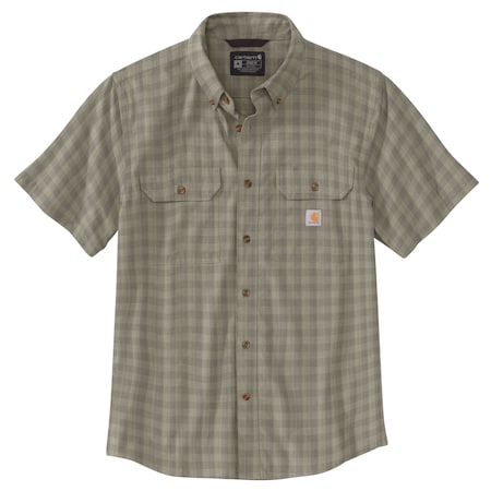 Carhartt Short Sleeve Plaid Shirt, 0.772 lb Tan, 3XL 105702-TAN3XLREG